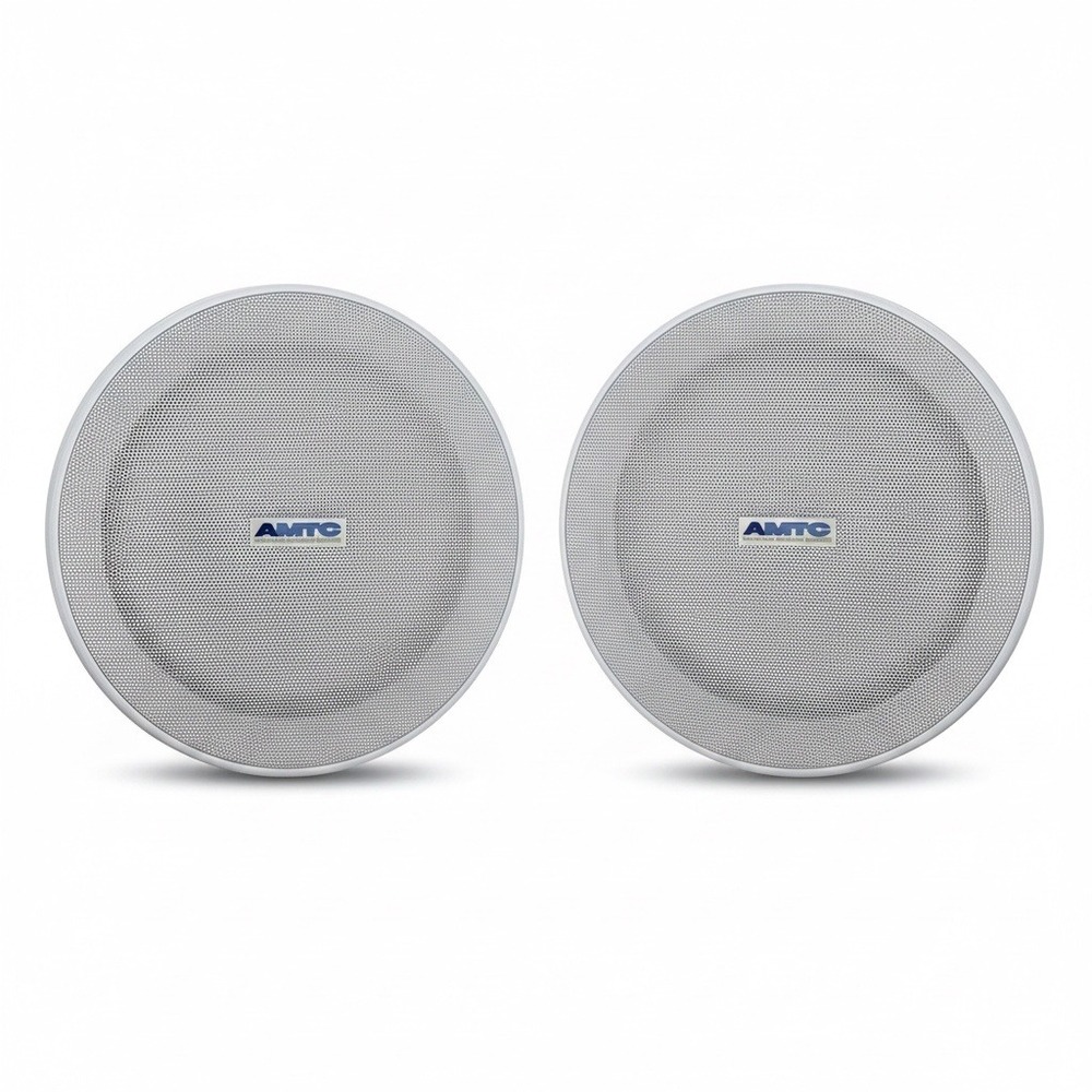 2 Pack AMTC EQ-SPKR6W 6"‎ In Ceiling Recess-Mount 70V 10W PA Commercial Speaker